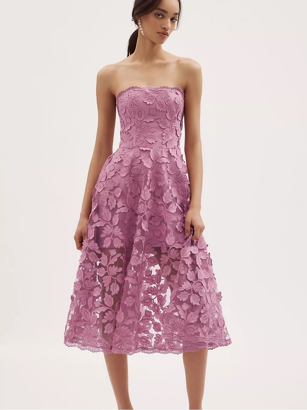 Helsi Florence Strapless Sequin Floral Midi Dress size XS Preloved - Picture 3 of 10